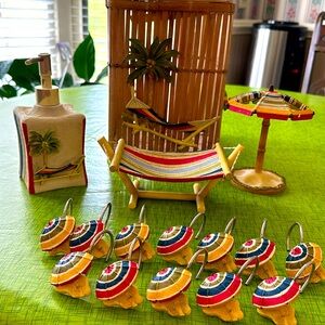 ⛱️🏖️Beach Themed Bathroom Vanity & Shower Set🏝️